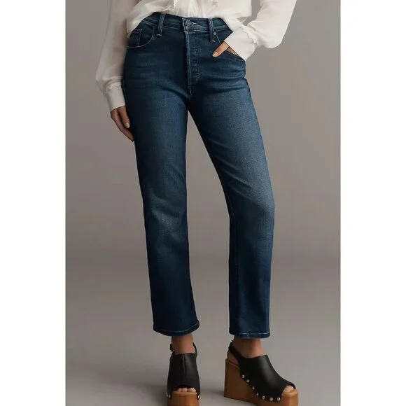 NWT MOTHER The Tripper Ankle High-Rise Crop Flare Jeans - Picture 1 of 7